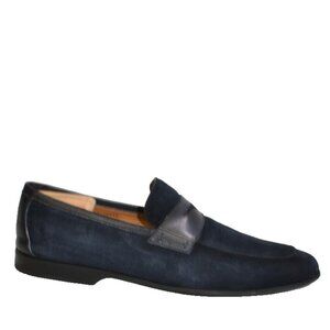 New! Magnanni Ramiro V Square Toe Penny Loafer Blue Suede Size 12 25880 DD222B